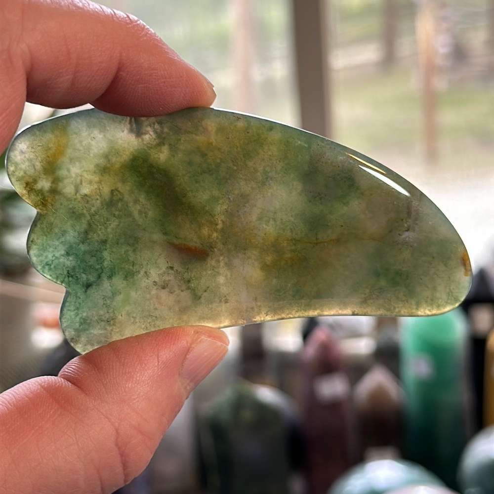 🌸SALE🌸 Moss Agate Crystal Gua Sha Stone!
